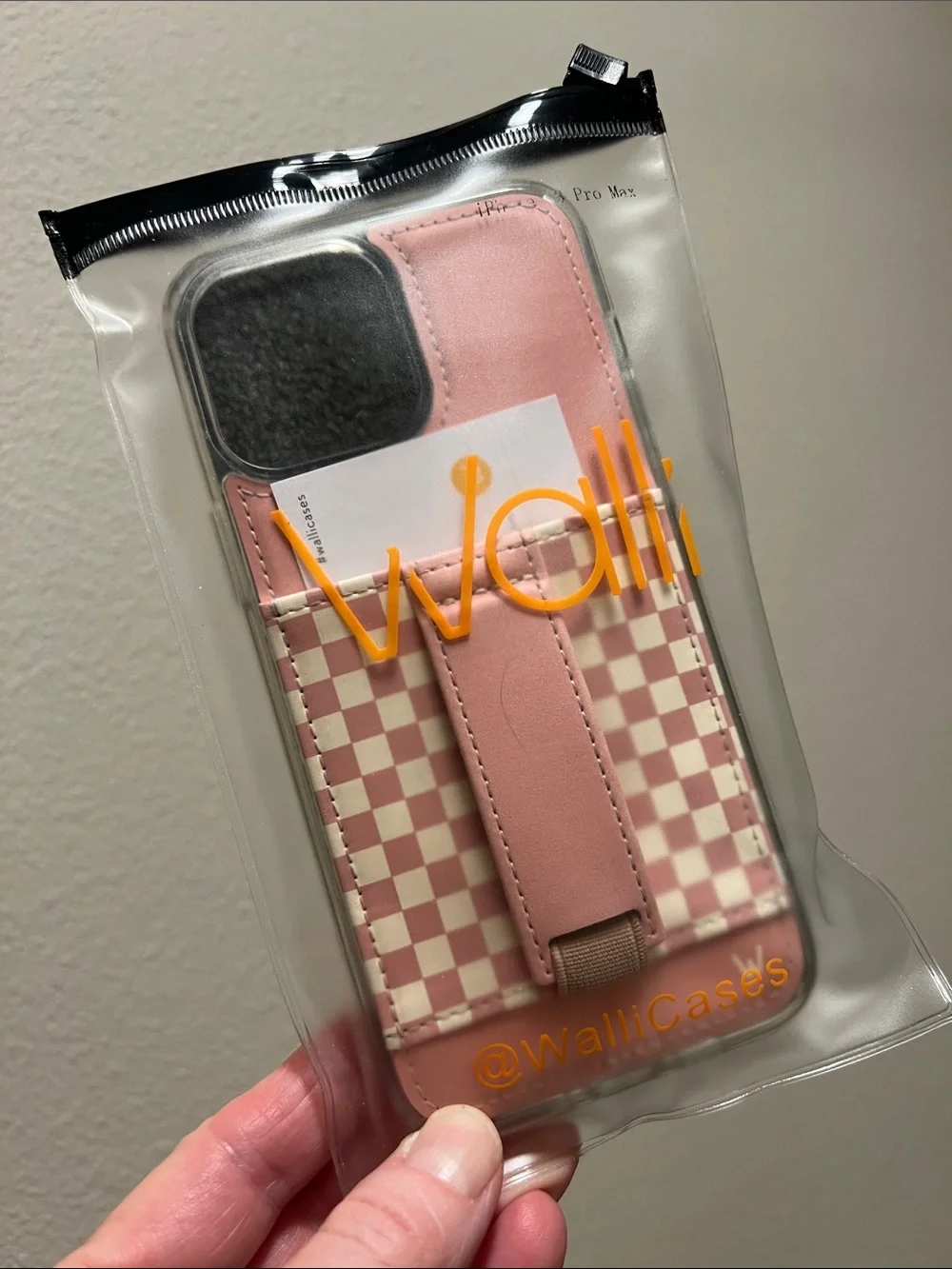 Walli Case “Blush Check” IPhone 13 Pro Max Pink Cream Check New Condition